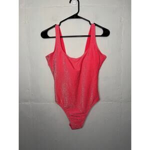 NWOT Good American One Piece Pink Sparkle Bathing Suit Swimwear Size 2